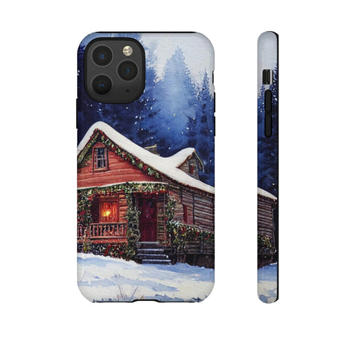 Cozy Christmas Cabin in the Snow - Impact Resistant Phone Case iPhone 11 Pro Glossy